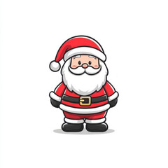 Cute cartoon illustration of Santa Claus with bold outline, wearing red suit and black boots, spreading holiday cheer
