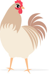 Farm Animals. Cute farm. Cute chicken on a white background. Collection of farm animals. Baby flat vector illustration.