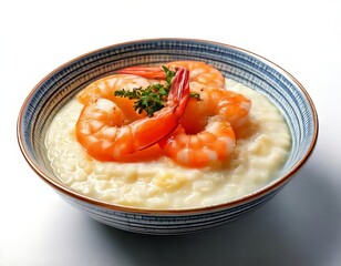 Delicious shrimp dish served in a bowl with creamy texture and fresh herbs.