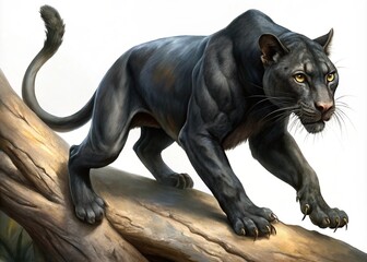 Obraz premium Illustration of a black panther.