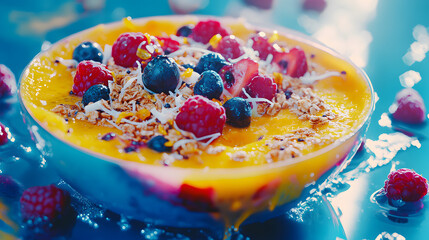 Deliciously Refreshing Passion Fruit Smoothie Bowl with Tantalizing Toppings for a Healthy Breakfast