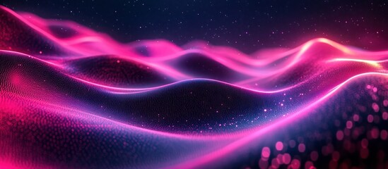 Obraz premium Abstract waves with vibrant colors and glowing effects.