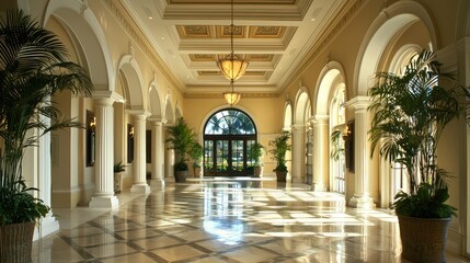 Elegant Greek Revival Interior Hallway Design