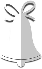 Paper bell on white background