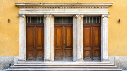 Obraz premium Elegant Greek Revival Entrance with Columns