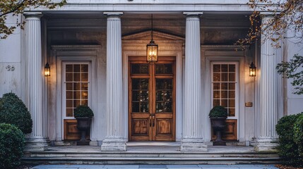 Obraz premium Entrance of a Greek Revival Style Building
