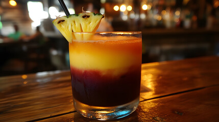 Tropical Sunrise Mocktail: A Beautiful Layered Beverage with Sweet Orange and Vibrant Grenadine for Festive Occasions