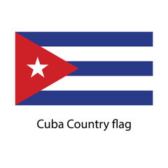 Cuba Country flag hand drawing illustration vector based drawing
