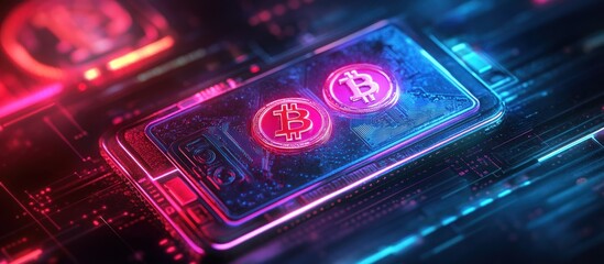 Obraz premium Digital representation of cryptocurrency transactions.