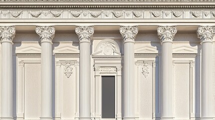 Obraz premium Neoclassical Facade with Decorative Pilasters