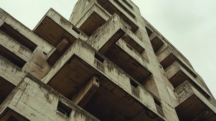 Intricate View of a Brutalist Tower Block