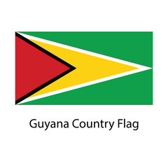 Guyana Country Flag hand drawing illustration vector based drawing