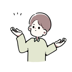 何かを比べている男性のイラスト