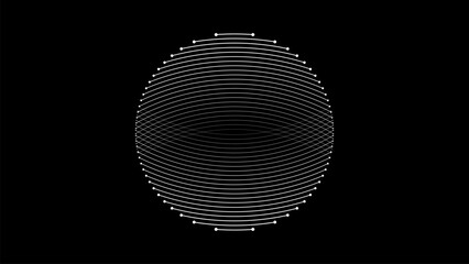 Dynamic sound wave rhythm in circle shape abstract background