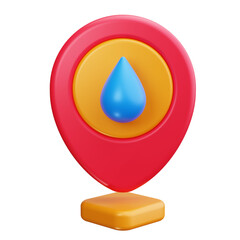 Fototapeta premium Pin Drop 3d Render Icons