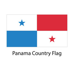 Panama Country Flag hand drawing illustration vector based drawing