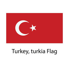 Turkey, turkia Flag hand drawing illustration vector based drawing