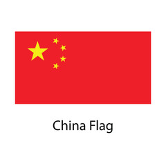 China Flag hand drawing illustration vector based drawing