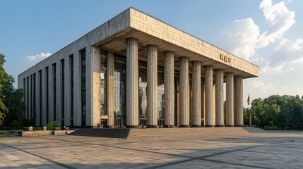 Striking Brutalist Government Building in Maka