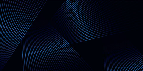 Modern dark blue banner background with geometric diagonal overlay and glowing lines eps 10
