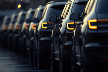 Obraz premium Schnelle Produktionslinie moderner SUVs in Autofabrik