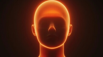 Obraz premium Glowing Wireframe Human Head - Abstract Artificial Intelligence Concept