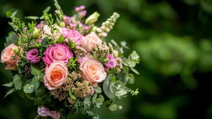 Fototapeta premium Blossoming Love: A Close-up of Vibrant Mixed Flowers Representing Diversity and Beauty in Soft Focus Background
