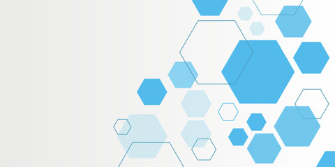 Abstract blue hexagon banner background. Eps10 vector