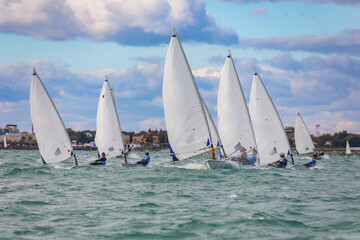 Obraz premium great view of sailing boats at a sea regatta