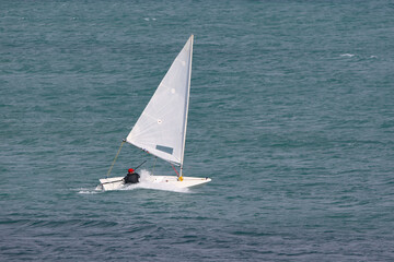 great view of sailing boats at a sea regatta