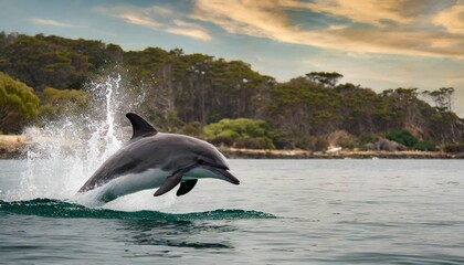 Fototapeta premium dolphin jumping in the water