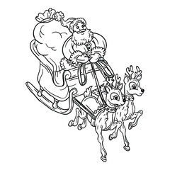 Hand drawing style of Santa Claus vector. It is suitable for Christmas icon, sign or symbol.