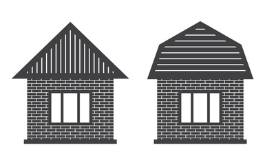 brick house with window icon