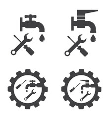 leak tap faucet and repair tool icon