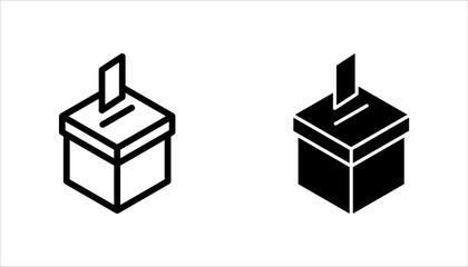 voting ballot box icon set. Election Vote concept editable for web design. Isolated on white background.
