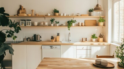 Minimalist Kitchen with Natural Light and Clean Lines