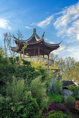 Obraz premium Chinese classical garden building view pavilion
