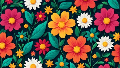 seamless background with flowers