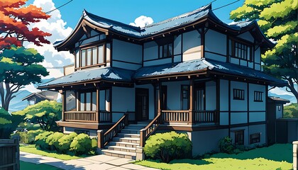 japanese garden in the town