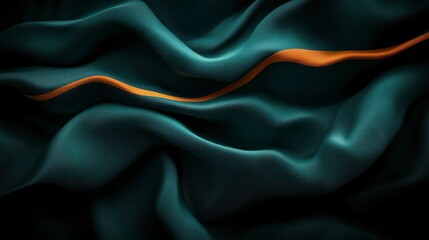 Obraz premium Abstract Draped Teal Fabric with Gold Accent Luxurious Texture Background