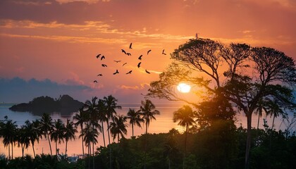 Obraz premium sunset in the mountains