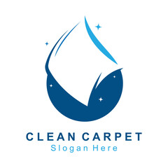 Clean carpet logo vector. Interiors cleaning service business logo template