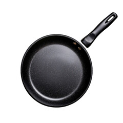 Non-stick frying pan isolated on a white background, ideal for culinary use, cooking demonstrations, and kitchenware showcase for home chefs and professional kitchens.