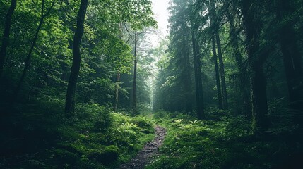 Obraz premium Enchanted Forest Pathway in a Hidden Kingdom