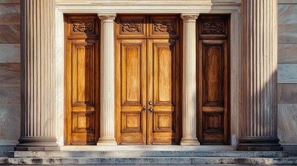 Obraz premium Grand Greek Revival Facade with Double Doors