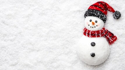 Festive Snowman in Winter Wonderland Outdoor Christmas Scene Family Fun Snowy Landscape Playful Viewpoint Holiday Spirit