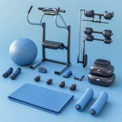 Fitness equipment for home workouts and exercises.