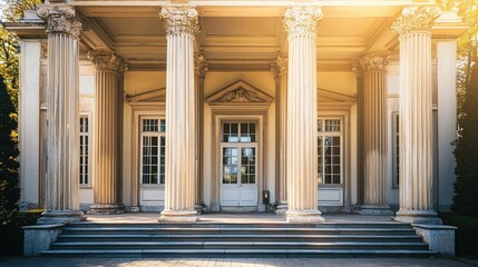 Obraz premium Grand Greek Revival Mansion with Tall Columns