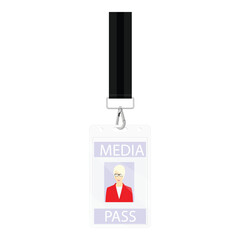 Media pass press ID card