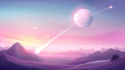 Obraz premium close-up pink moon